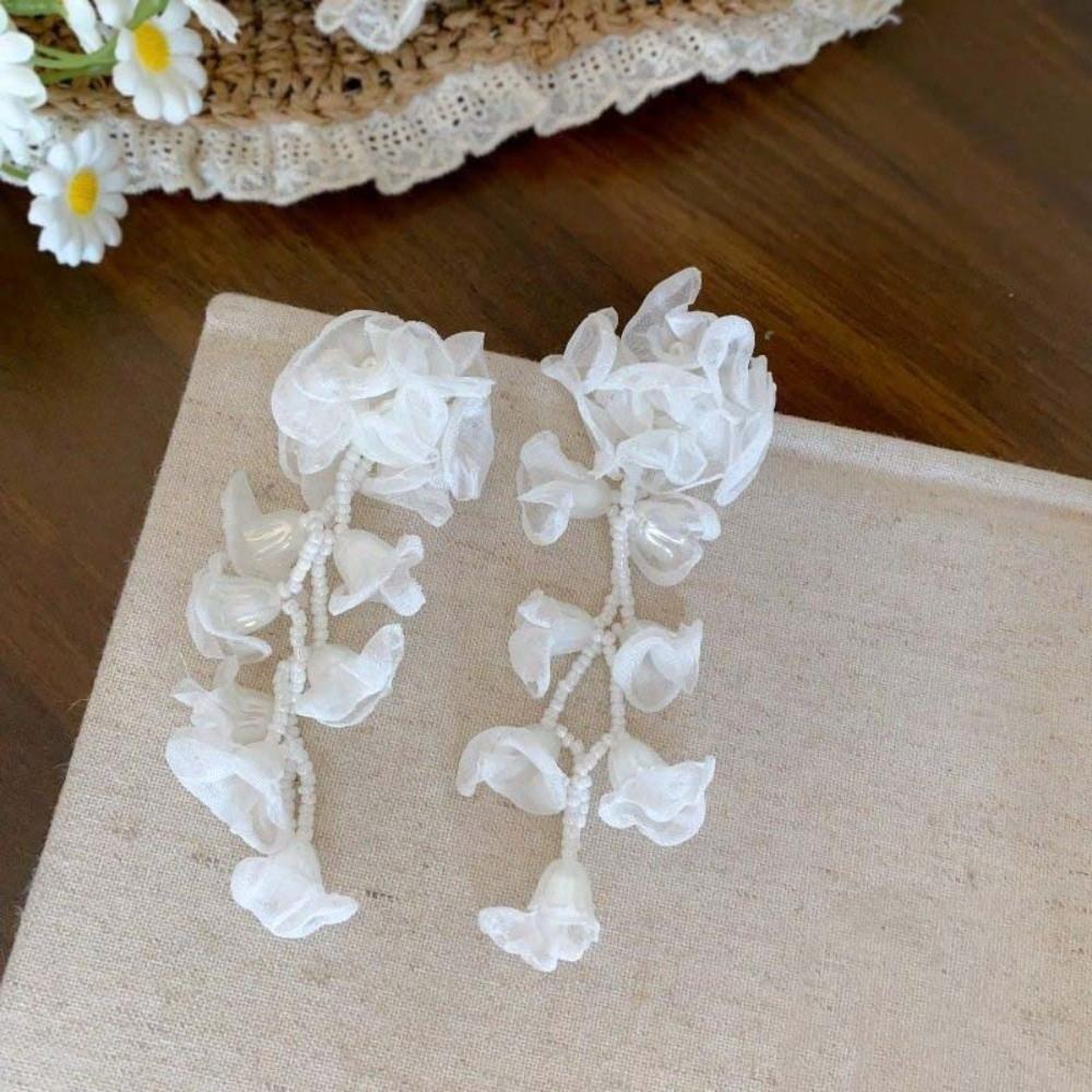 1 pair Bohemian Style Vacation Flower Eardrops Women Seaside Earrings  Festival Ear Accessories