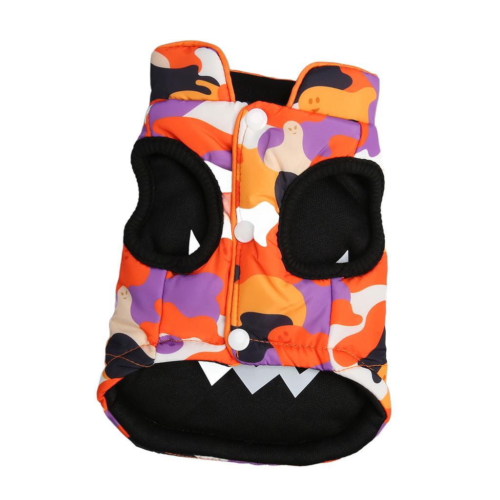 Halloween Pet Vest Reversible Cute Pattern Soft Breathable Warm Dog Winter Print Coat for Dogs and Cats