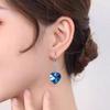 Orecchini Pendenti Trendy S925 Argento Sterling Cuore Blu Cristallo 2025 per Donna - Lusso Leggero & Versatili, Super Brillanti.