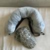 Travel Neck Pillow Stuffable with Clothes Pillow Case with Zipper Fillable Storage Bag Neck Pillow with Adjustable Strap for Airplane