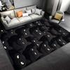 Black Cat Pattern Carpet with Mysterious Eyes for Home Decor Suitable for use as an anti-slip for living room bedroom sofas