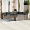 VidaXL Garden Lounge Set with Cushions 10 Pcs, Patio Sofas, Patio Furniture Set, Outdoor Furniture, Grey 3221889