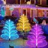 Color-Changing Solar Fiber Optic Jellyfish Lamp for Outdoor Use, Waterproof Ground Light, Ambient Lighting
