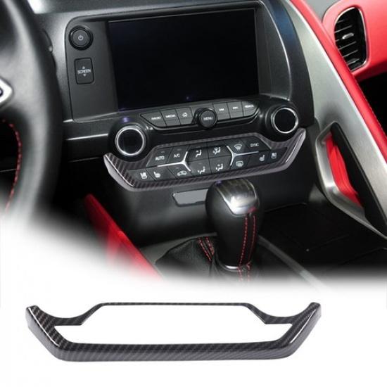 ABS Carbon Fiber Interior AC Mode Button Frame Cover For Corvette C7 2014-19