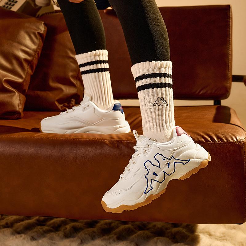 Kappa Fleece Lined Warm Height Increasing Retro Versatile Thick Sole Casual Comfortable Non-Slip Wear-Resistant Low-Top Dad Shoes K0DZ5MC65D-0106AR