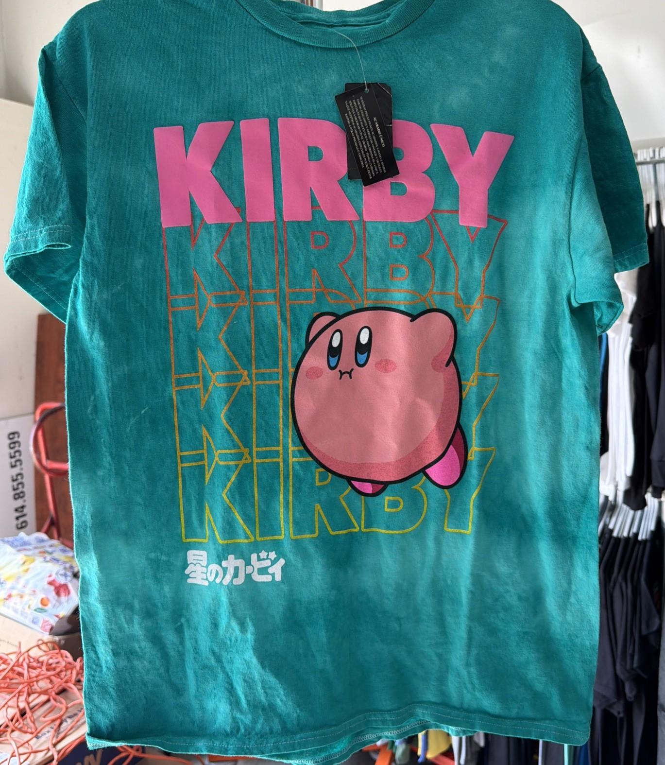 Kirby Mens Kirby Kanji Graphic Teal Tie Dye Shirt New Small S разноцветный