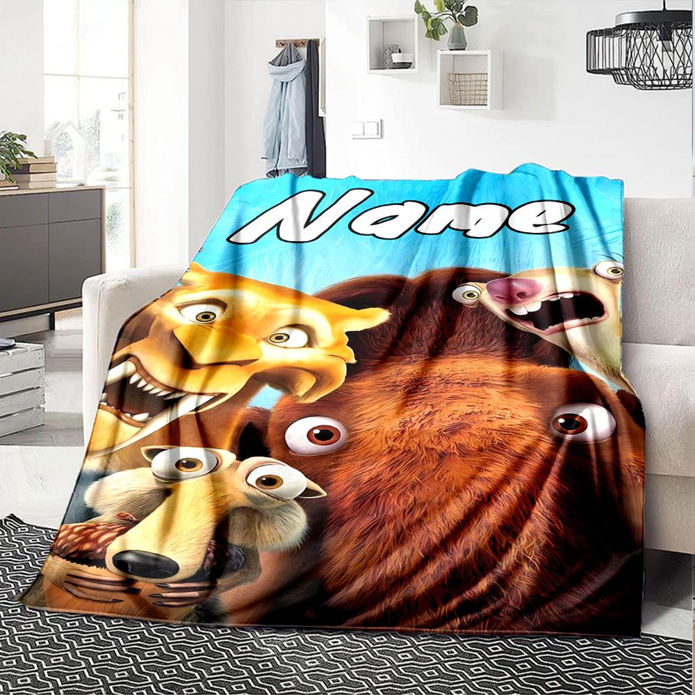 Personalisierbare Decke mit Namen, Eiszeit: Die Entstehung der Dinosaurier, Weich & Warm, für Sofa, Büro, Bett, Reisen, Mittagspause, Geschenk für alle Jahreszeiten