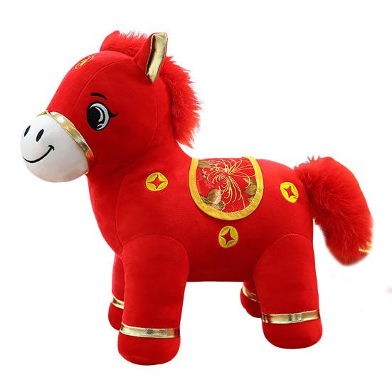 2026 Horse Doll New Year Decorations Soft Cloth New Year Blessings Horse Ornament Symbol of Wealth Happiness Car Horse Ornament
