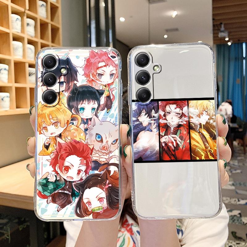 Anime Cartoon vzorované měkké průhledné silikonové pouzdro pro Samsung A55 M35 S24 Xiaomi Redmi Note 13 Poco C65 iPhone fotoaparát nárazuvzdorný ochranný kryt