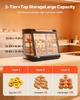 3-Tier Commercial Food Warmer Display, 1200W Food Display Warmer with LED Light, Top Storage and Adjustable Shelves, 30-85 Steam Heating, 106Qt/100L