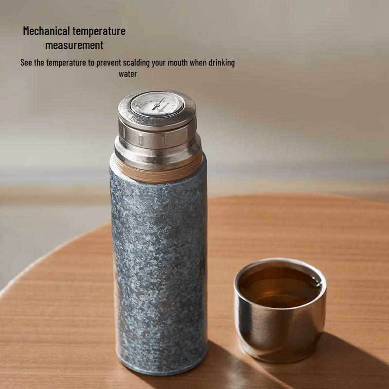 Shangqi Titanium Insulated Tea Thermos with Mechanical Temperature Display