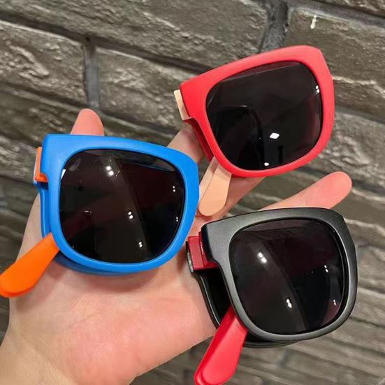 Kinder Sonnenbrille Faltbare Kleinkind Sonnenbrille UV400 Eckiger Rahmen Faltbrille