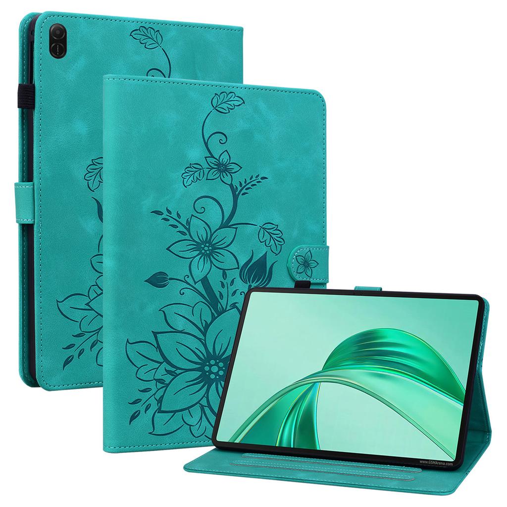 Für Honor Pad X8a Hülle Lilienblumen-Prägung Kartenfächer Leder Tablet-Hülle