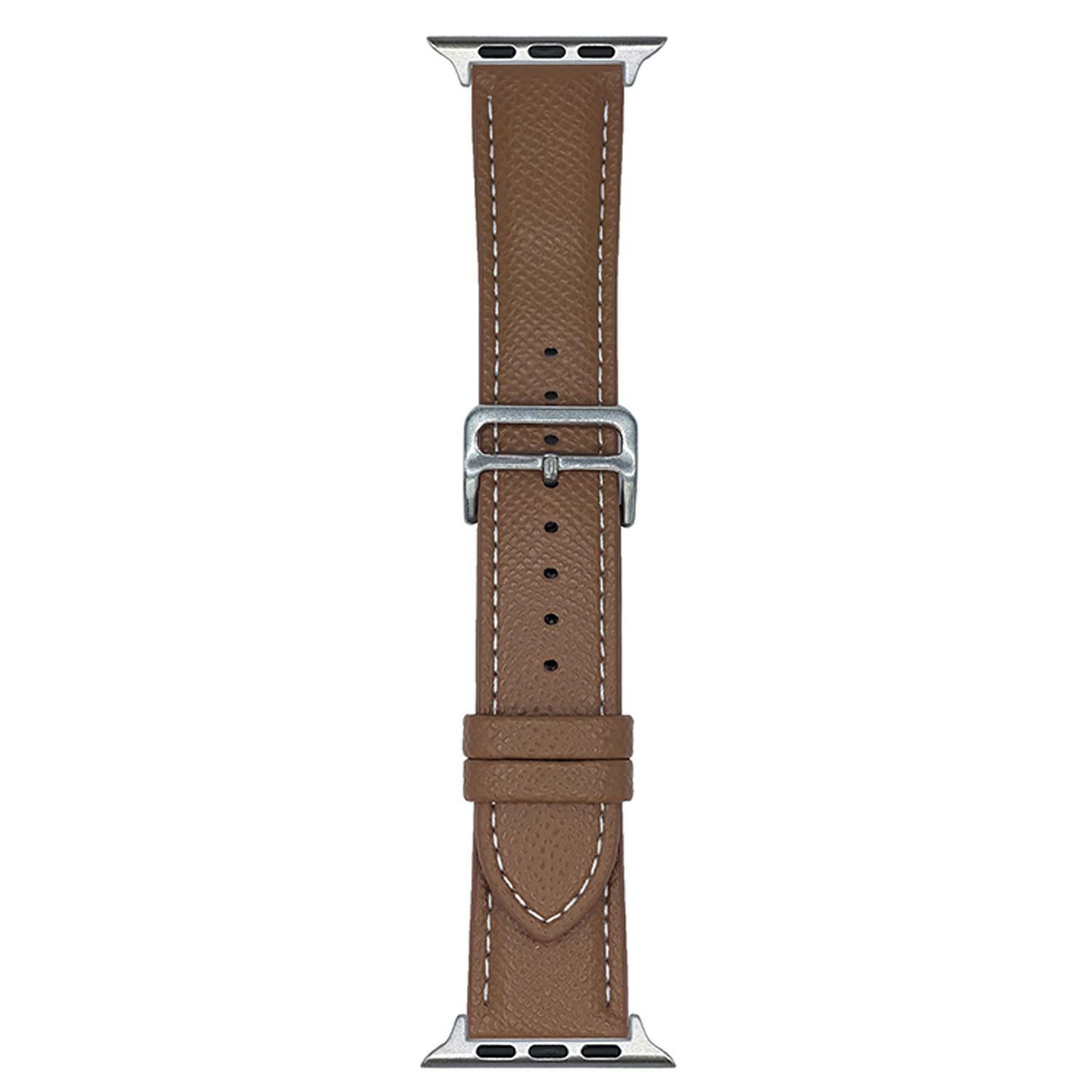 

Palm Pattern Leather Watch Bands For Apple Watch Series 10 9 8 7 SE 6 5 4 3 2 1 42mm 41mm 40mm 38mm Dark Brown
