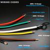 Powered 3-to-2-Wire Trailer Tail Light Converter with 1.5ft Leads and 4.8ft 4-Way Wiring Harness Connector - LED Compatible