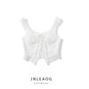 Chest Lace-up Lace Patchwork Short Top Female Jnleaog Homemade Fashion Style Stylish Niche Style Silm Vest