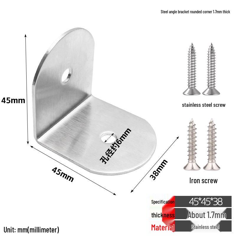 Stainless Steel 90° L-Shaped Thickened Angle Bracket Connector
