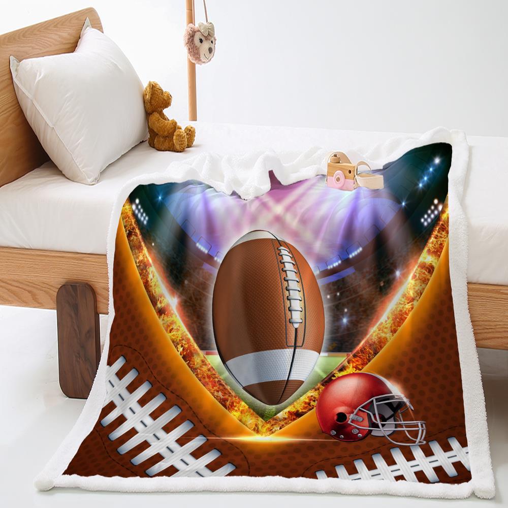 Basketball Sports Blanket Lamb Fleece Crystal Fleece Double Blanket Blanket