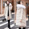 Down Jacket Women's Medium and Long New Slim-fit Fur Collar Warm Duck Down Thickened Jacket Winter