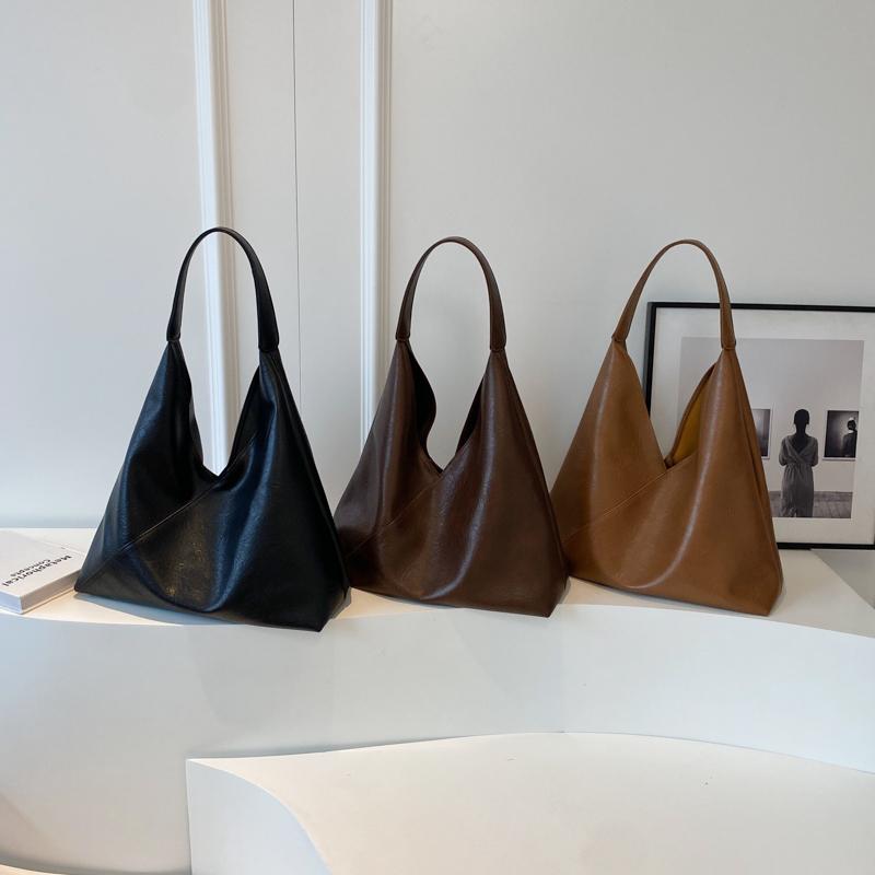 Fashion Design Leather Shoulder Bag for Women 2024 Tend Female Simple Big Underarm Hobo Bag Handbags and Purses
