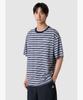 LECOQ Unisex Loose Fit Striped Short Sleeve T-Shirt - Navy Qr213Lrs61