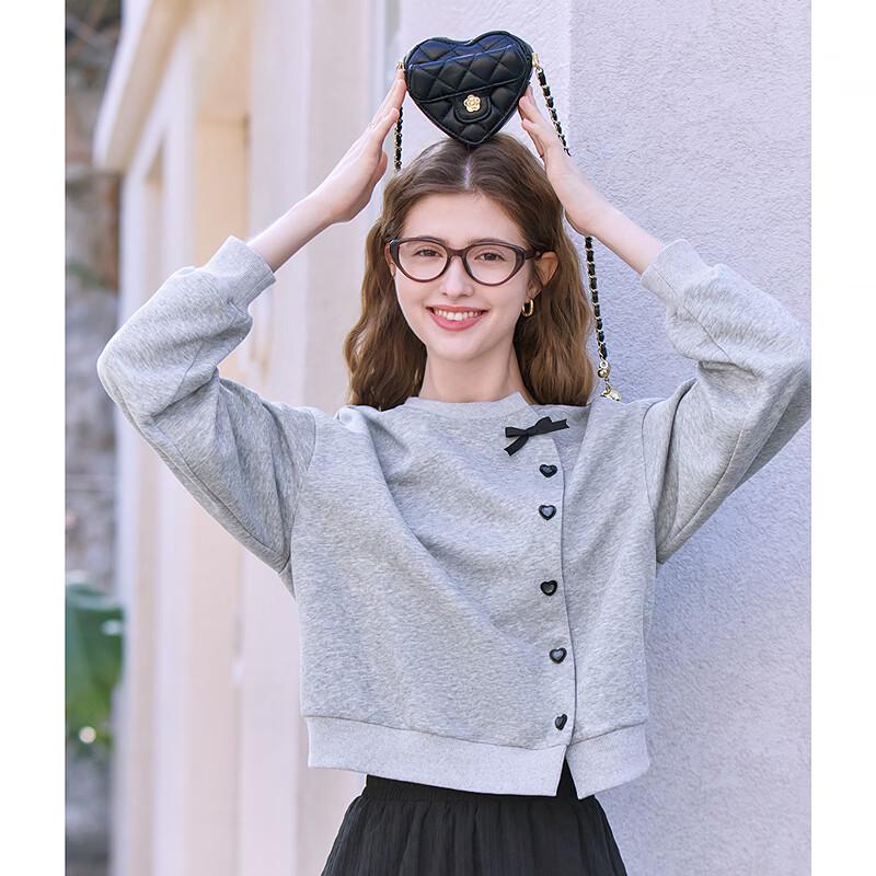 Betu Women's Asymmetrical Round Neck Long Sleeve Sweatshirt