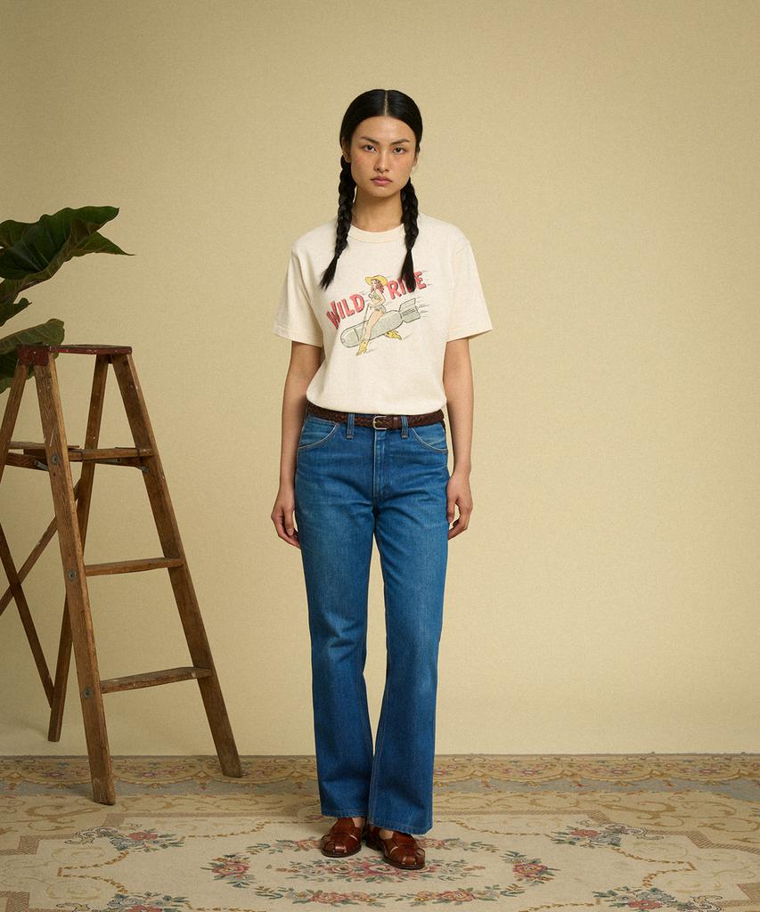 Beulonseun Bomb Girl Loopwheeled Graphic Tee Apricot