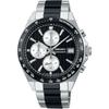 Seiko Selection SBTR043 Men's Quartz Chronograph Watch Black Silver Dial Stainless Steel Date Calendar