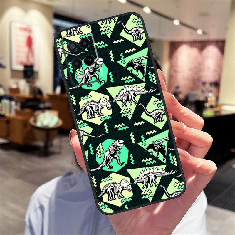 

Skeleton Dinosaur Pattern Case For Oppo A94 A74 A54 A18 A38 A58 A78 A98 A40 A60 A80 A16 A76 A96 A15 A17 A77 A57S Cover OPPO A98 5G