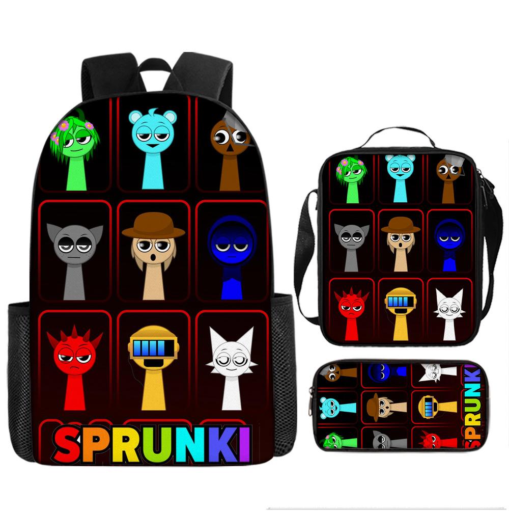 Sprunki Rhythm Box Backpack Primary School Third and Fourth Grades Lightweight Student School Bag