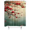 Red Roses on Branch Waterproof Shower Curtain Heat Resistant Machine Washable Non-Transparent 180x180cm