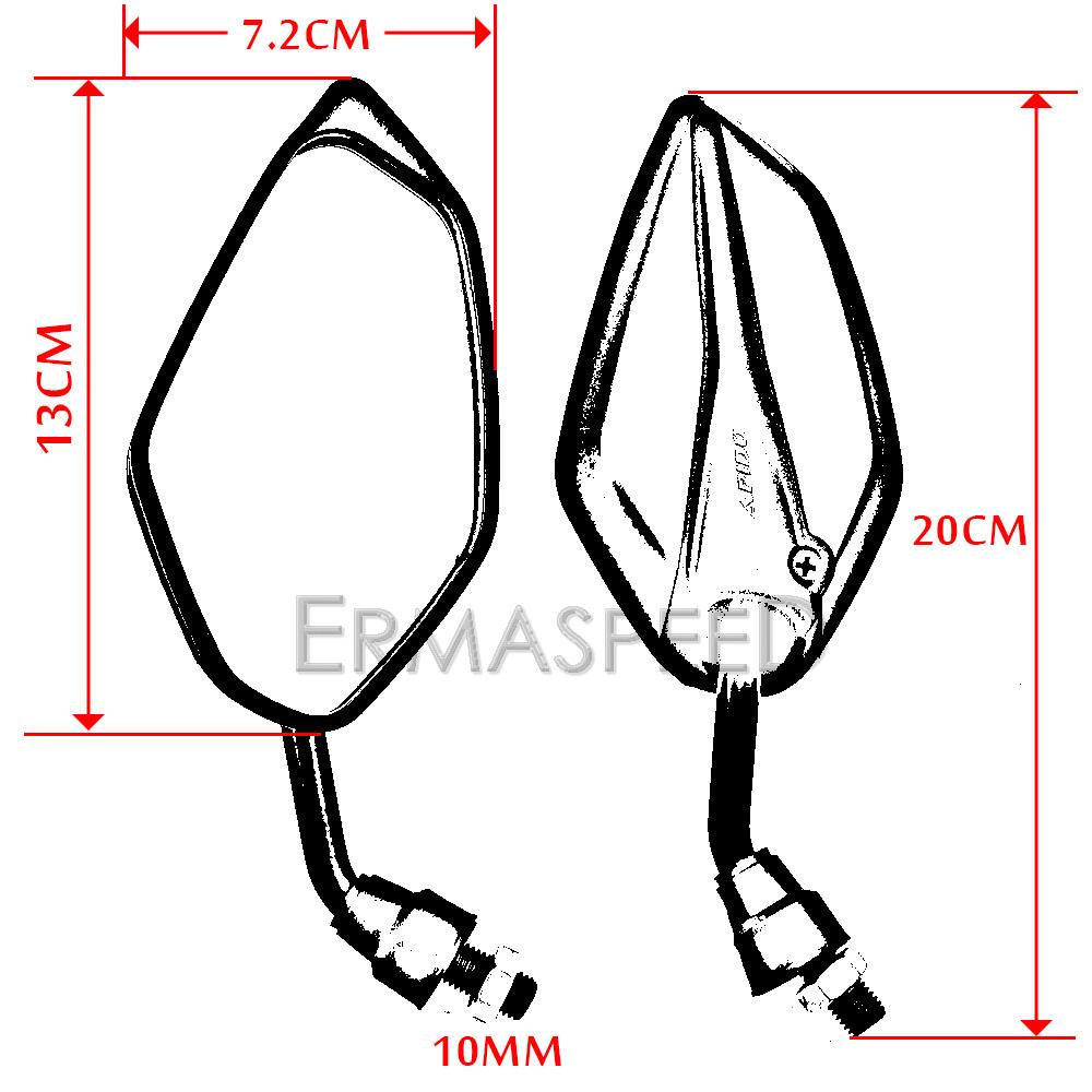 1pár módní univerzální motocyklový skútr Zpětná zrcátka Tvar listu Přední strana Zadní zrcátko pro motorku E-bike
