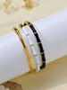 1 Piece 18k Gold Plated Stainless Steel Bamboo Bracelet Fashion Light Luxury Colourful Bracelet For Women's Daily Accessory