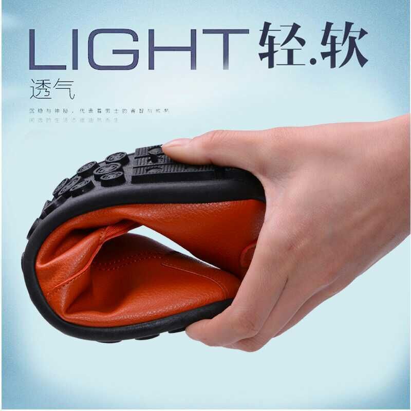 Neue PU-Schuhe Ein-Pedal-Lederschuhe modische Herrenschuhe bedecken die Füße leicht und bequem flache einzelne Schuhe Fahrschuhe