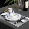 Elegant Blue Ceramic Tableware Set