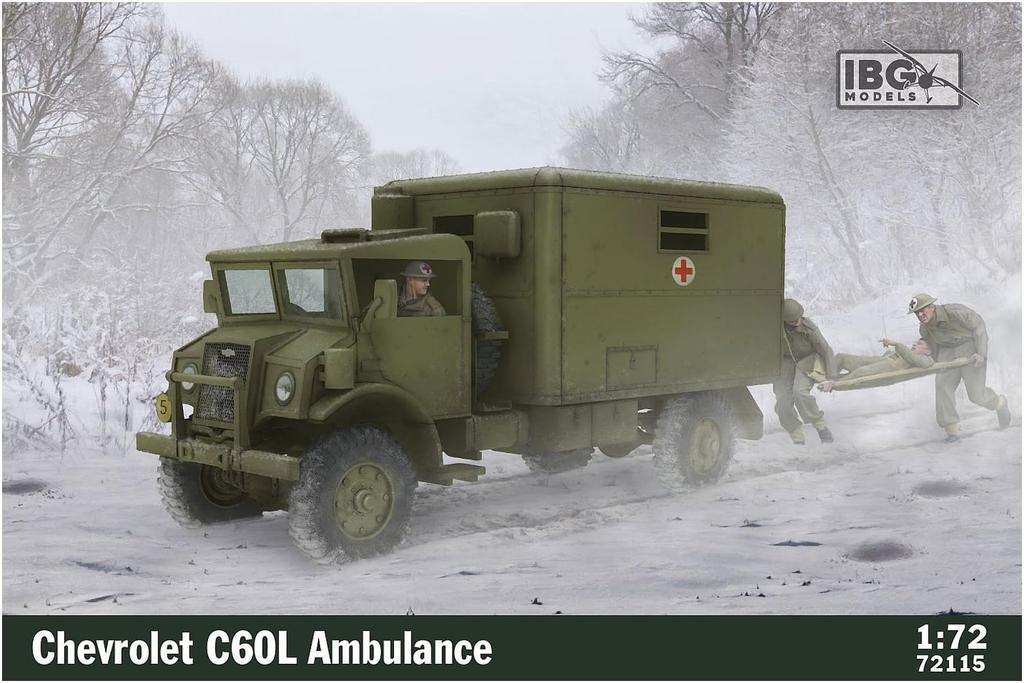 IBG Scale British Chevrolet C60L Cab 13 Field Ambulance Plastic Model Kit PB72115 1/72