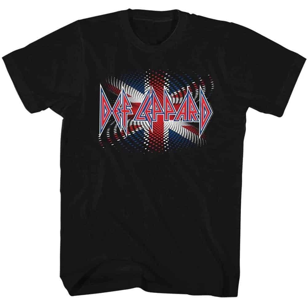 Def Leppard Warped British Flag Men s T Shirt S