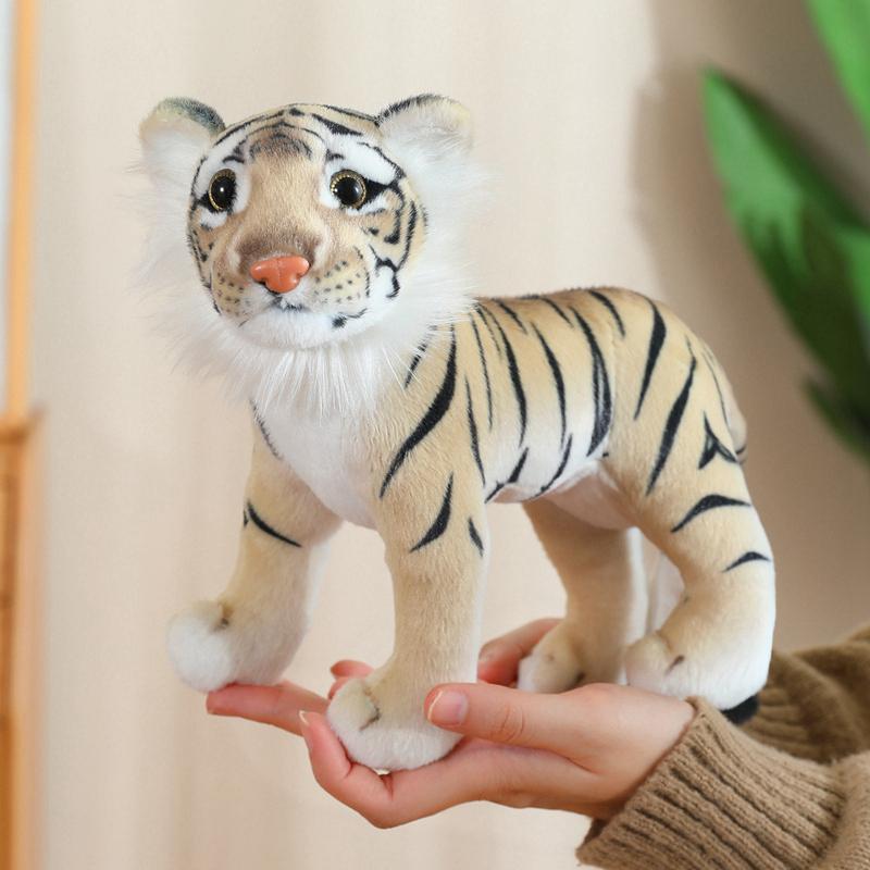 Realistic Beast Plush Toys Cute Wild Tiger Lion Leopard Soft Stuffed Animal Doll Cool Home Decor Kids Gift