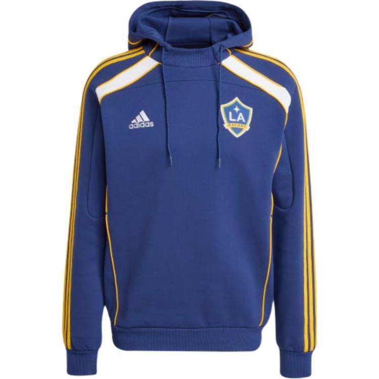 

Adidas Худи для путешествий LA Galaxy UBP с логотипом и полоской, удобная толстовка с длинным рукавом, мужские худи, темно-синий JE5532 L