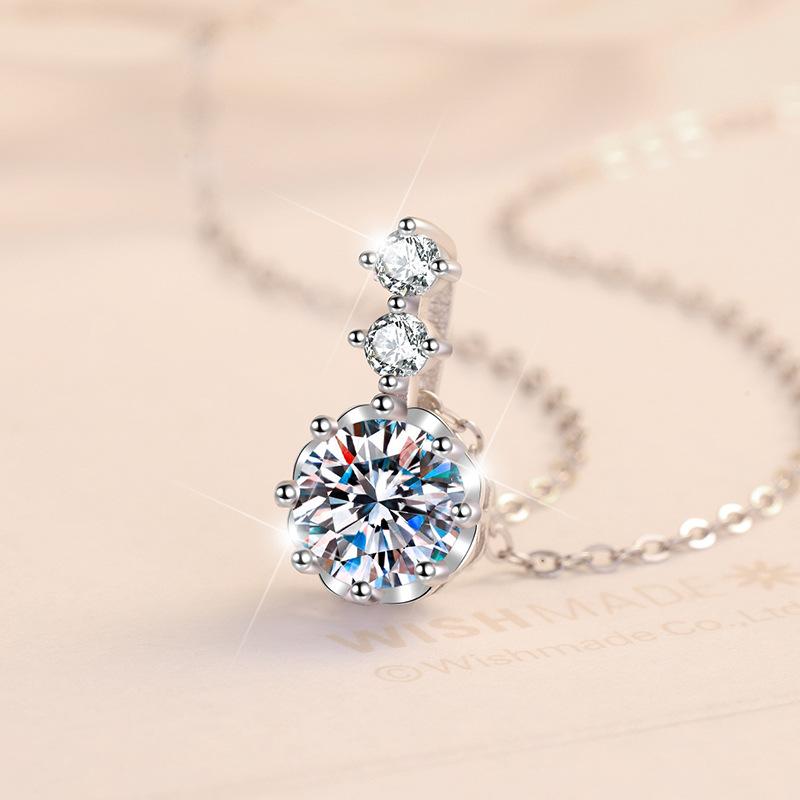 S925 Sterling Silver Necklace Snowflake Women's Classic High-end Jewelry Moissanite Pendant Collarbone Chain 2026