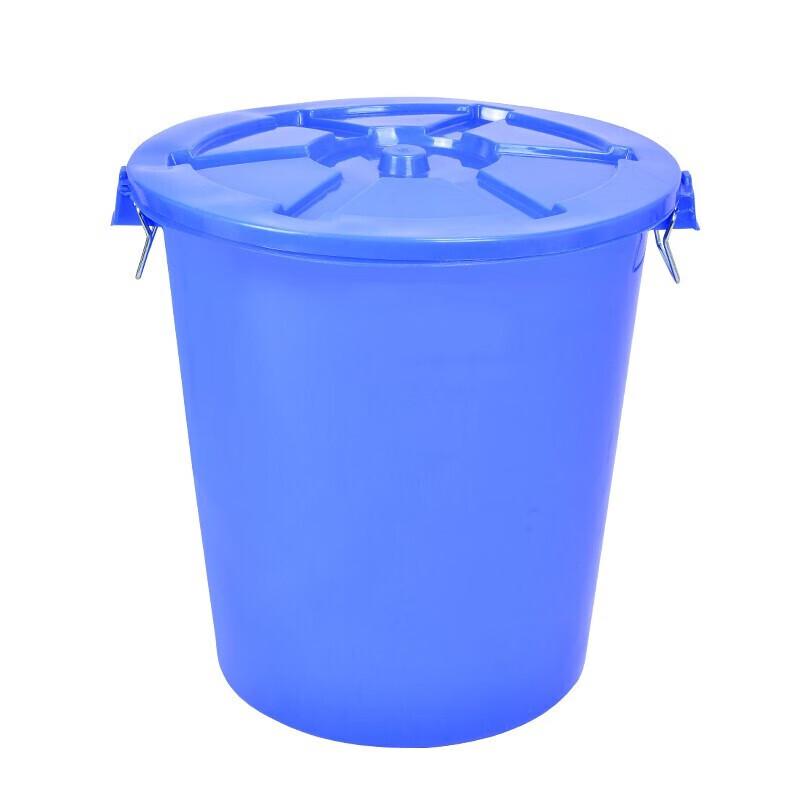 200L Heavy-Duty Blue Plastic Multi-Purpose Bucket with Lid