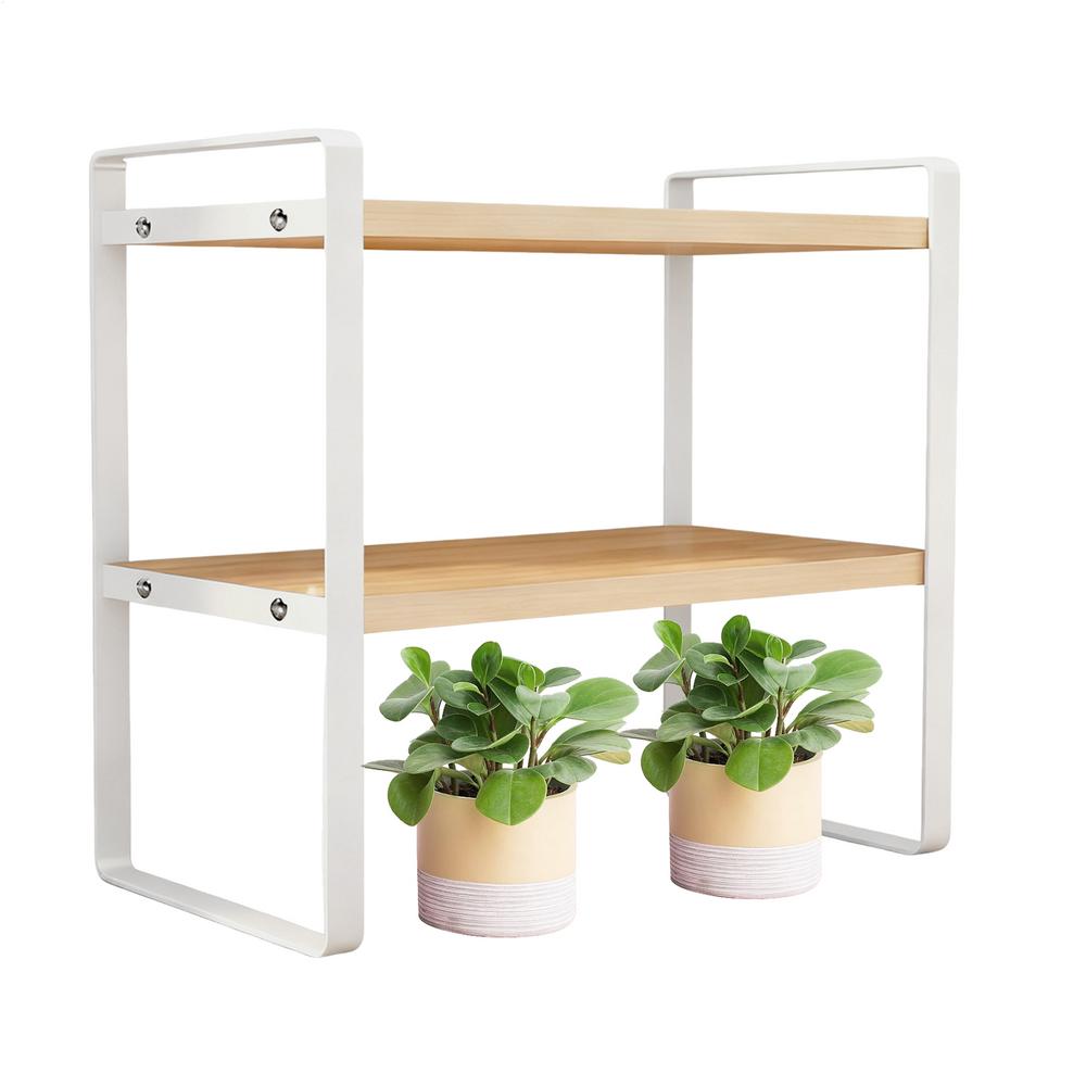Desktop Organizer Shelf 2-Tier Modern Display Riser Kitchen Counter Desk Shelf Riser For Home Bedroom Pantry Table Countertop