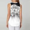 Women's Round Neck Floral Print Vest Versatile Loose Hem Sleeveless T-Shirt Top