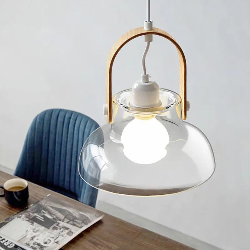 Walnut Glass Pendant Light for Bedside, Salons, Cafes, and Bars