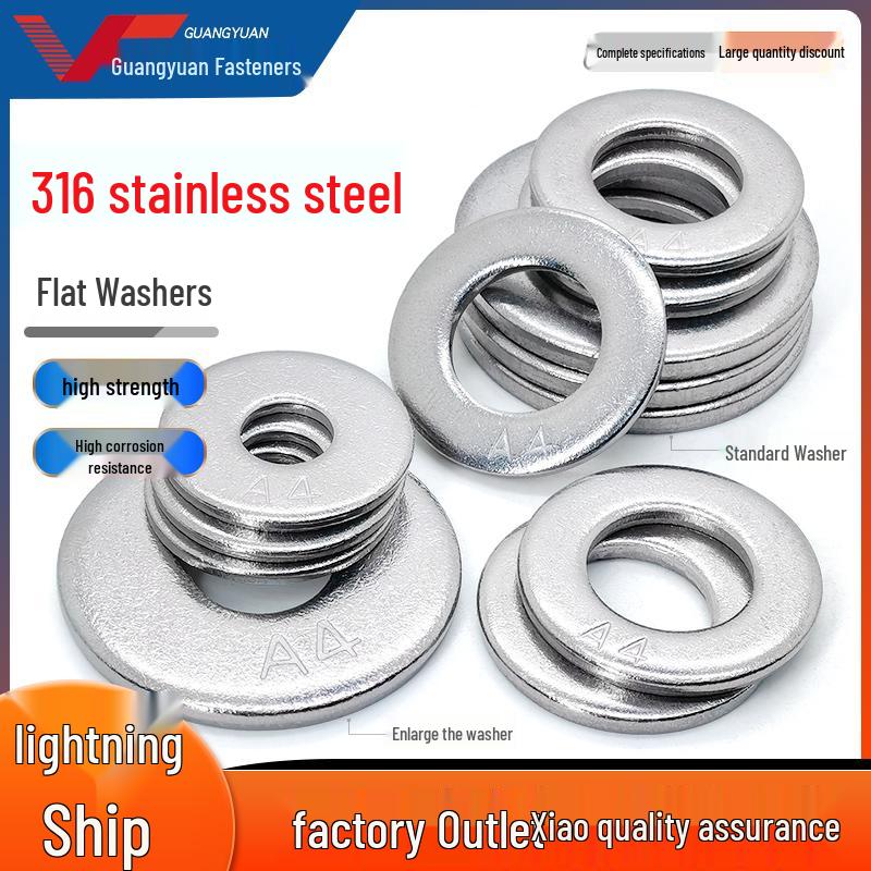 316 Stainless Steel Flat & Spring Washers, GB848/97, GB93, M2-M24 m8 (10 pcs 316 spring washers)