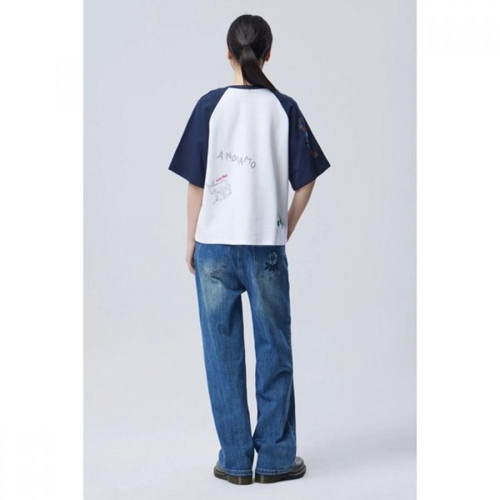Benetton Embroidered PrinT Raglan T shirT baTs92611