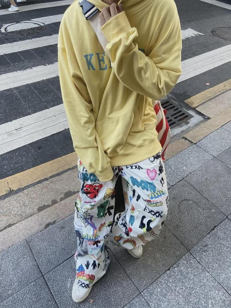 2024 Unisex Retro Graffiti Široké Overaly