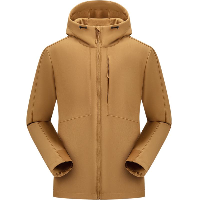 YKK Zipper Hooded Softshell Jacket - High Stretch, Waterproof, Anti-static, All-season Outerwear for Couples, Style D30
