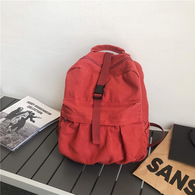 Backpack Canvas Cott Unisex Solid Softback Zipper Casual High-Capacity mochila Vintage Bookbag Travel backpacks
