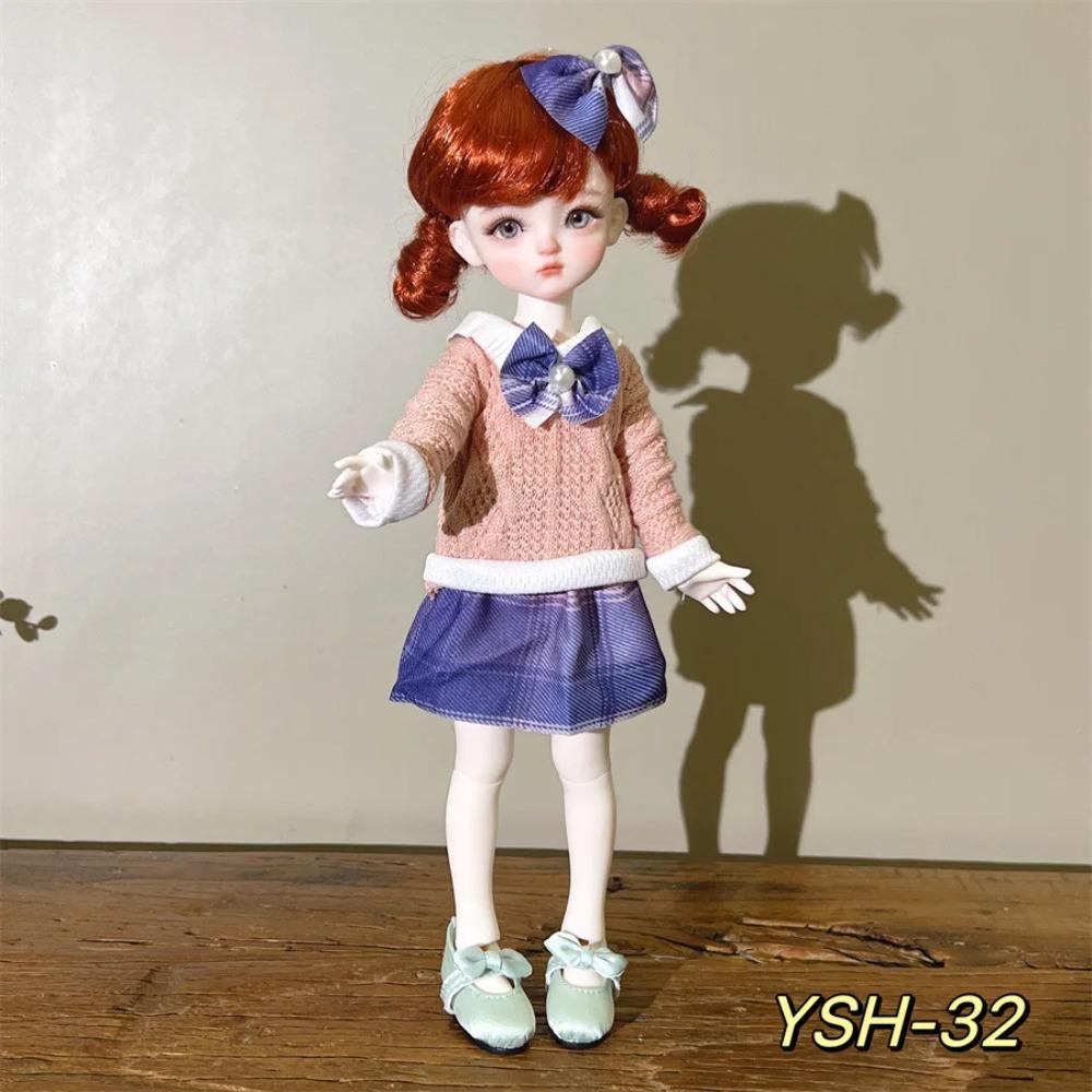 6 Points BJD Doll Dress Up Clothes 30 Cm Doll Clothes Fashion Trend Doll Clothing Jeans Plus Floral Tops Cute and Versatile